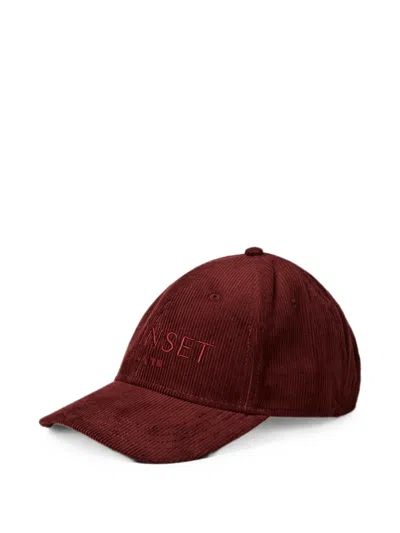 Twinset Corduroy Baseball Cap In Red