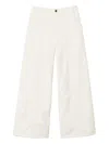 Twinset White Pants With Belt Loops In Ribbed Velvet Woman In White