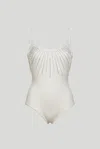 Twinset Costume Intero Bianco Glitter In Bianco