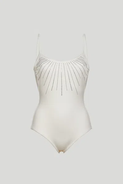 Twinset Costume Intero Bianco Glitter