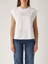 Twinset Cotton T-shirt With Lace Application In White