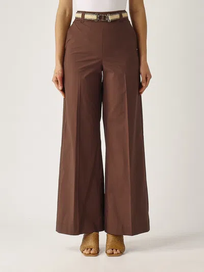 Twinset Cotone Trousers In Brown