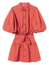 Twinset Robe Courte Chemisier En Popeline In 橘色