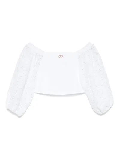 Twinset Kids' Cotton-blend Top In White