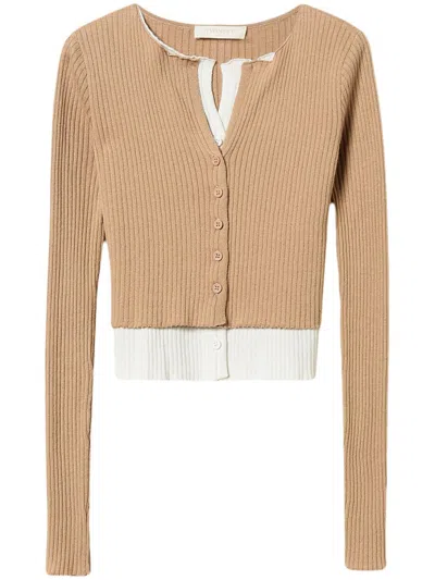 Twinset Cotton Cardigan In Neutrals