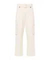 Twinset Cotton Cargo Pants In Light Beige