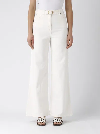 Twinset Cotton Jeans In Bianco