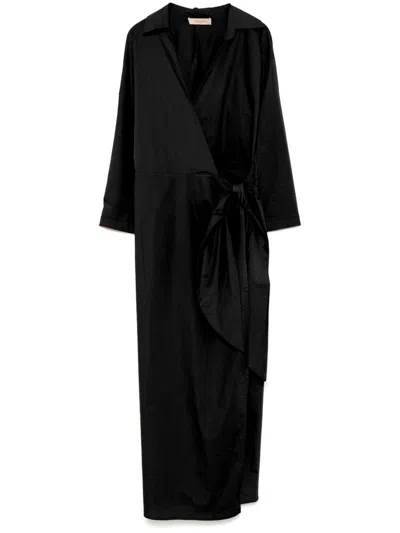 TWINSET COTTON MIDI DRESS IN BLACK