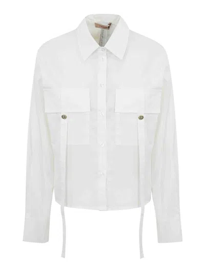 Twinset Cotton Poplin Shirt In White