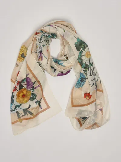 Twinset Cotton Scarf In Floreale