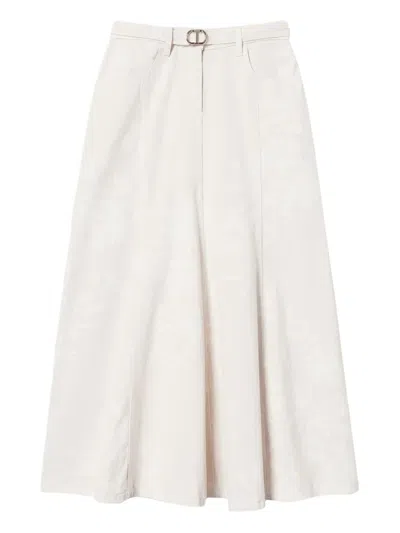 Twinset Cotton Skirt In White