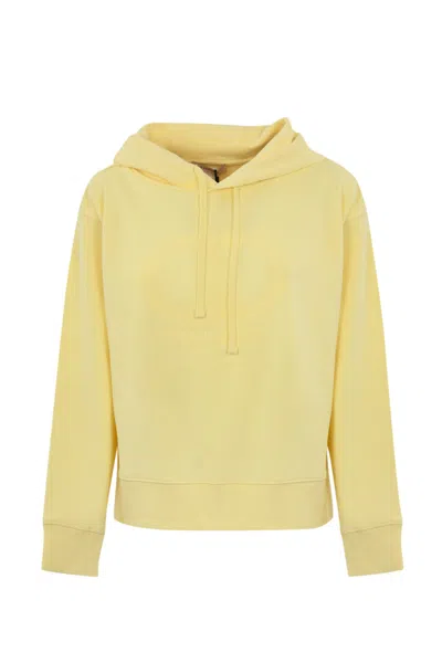 Twinset Cotton Sweatshirt With Oval-t Logo Embroidery In Cream