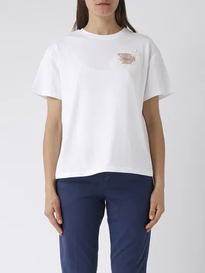 Twinset Cotton T-shirt In Bianco