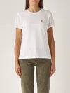 Twinset Brooch-detail T-shirt In Bianco Ottico