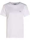Twinset Cotton T-shirt In White With Logo In White
