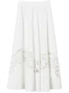 Twinset Twin-set Maxi Skirt With Delicate Lace Trim In White