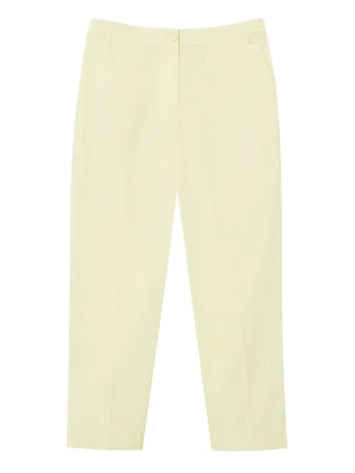 Twinset Cotton Woven Trousers In Yellow