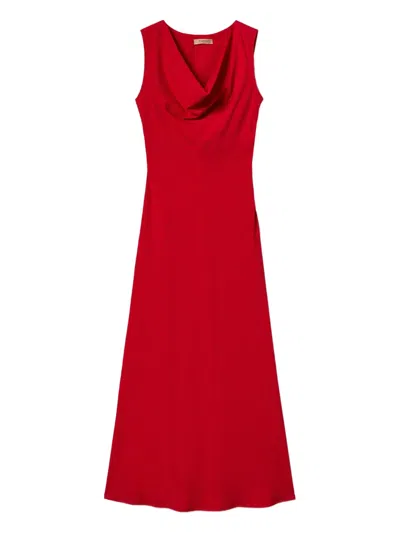 Twinset Cowl-neck Dress In Red