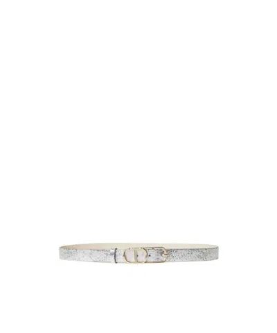 Twinset Cracked-effect Leather Belt In Transparent
