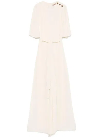 Twinset Cream Jumpsuit With Detachable Waist Belti