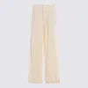 Twinset Cream Viscose Pants In Neutral