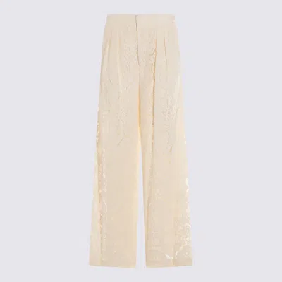TWINSET CREAM VISCOSE PANTS