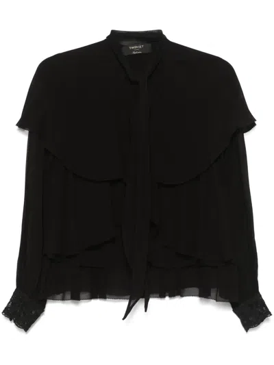 Twinset Crepe Blouse In Black  
