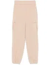 Twinset Crepe Cargo Pants In Brown