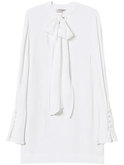 Twinset Crêpe De Chine Blouse In White