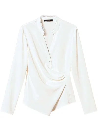 Twinset Crepe-de-chine Blouse In White