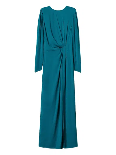 Twinset Crepe-de-chine Dress In Blue