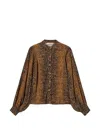 Twinset Crêpe De Chine Python-print Shirt In Multi