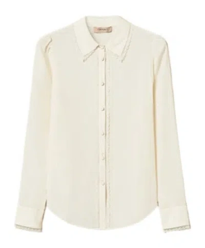 Twinset Crepe De Chine Shirt In White