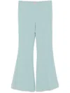 Twinset Pantalone Flare In Crepe Fluido Trousers In Blue