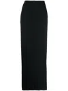 Twinset Crepe High-waisted Maxi Skirt In Black