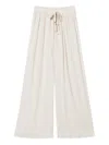 Twinset Crepon Palazzo Trousers In Neutrals