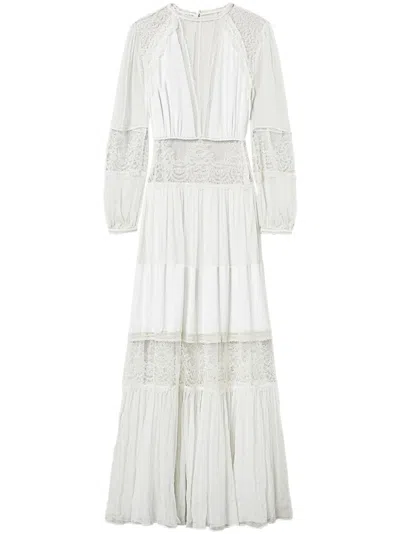 Twinset Creponne Lace Maxi Dress In White