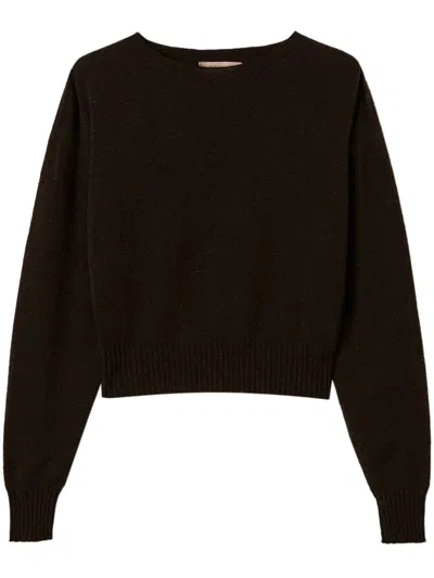 Twinset Crew-neck Cashmere Sweater In Brown