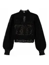 Twinset Crochet-knit Top In Black