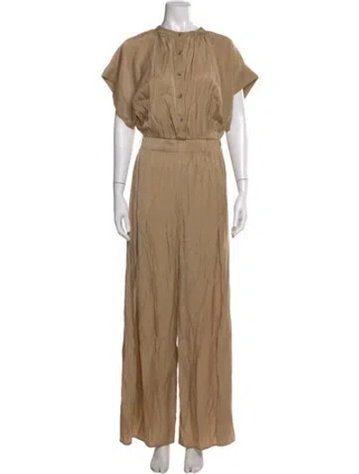 Pre-owned Twinset Crew Neck Jumpsuit In Brown