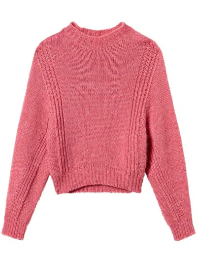 Twinset Crew-neck Knitted Jumper In Pink
