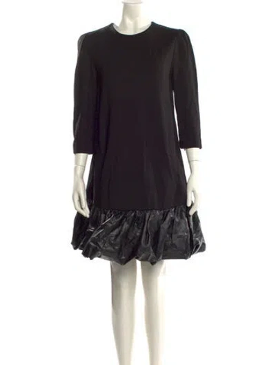 Pre-owned Twinset Crew Neck Mini Dress In Black
