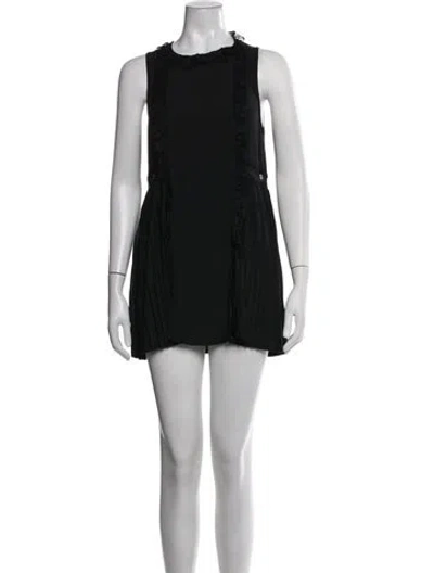 Pre-owned Twinset Crew Neck Mini Dress In Black