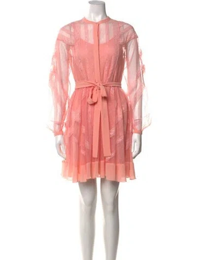 Pre-owned Twinset Crew Neck Mini Dress In Pink