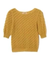 Twinset Crew Neck Short Sleeve Sweater In Yellow