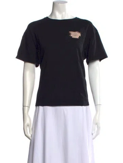 Pre-owned Twinset Crew Neck Short Sleeve T-shirt In Black