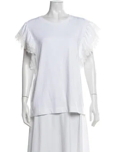 Pre-owned Twinset Crew Neck Short Sleeve T-shirt In White