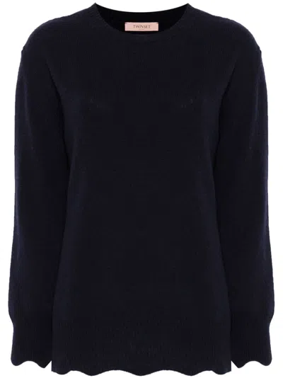 Twinset Crew-neck Sweater In Blue