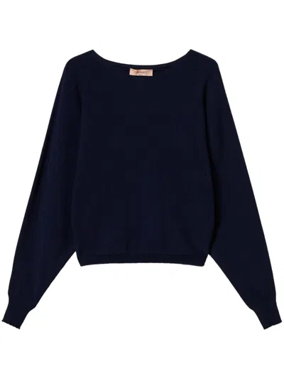Twinset Crew-neck Sweater In Blue