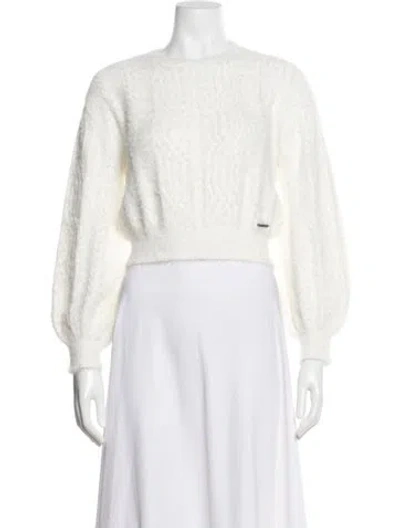 Pre-owned Twinset Crew Neck Sweater In White